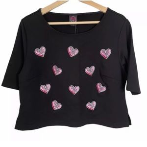 NWT Women's Rebel Wilson for TORRID Heart Patch Crop Top Large (Torrid 0)